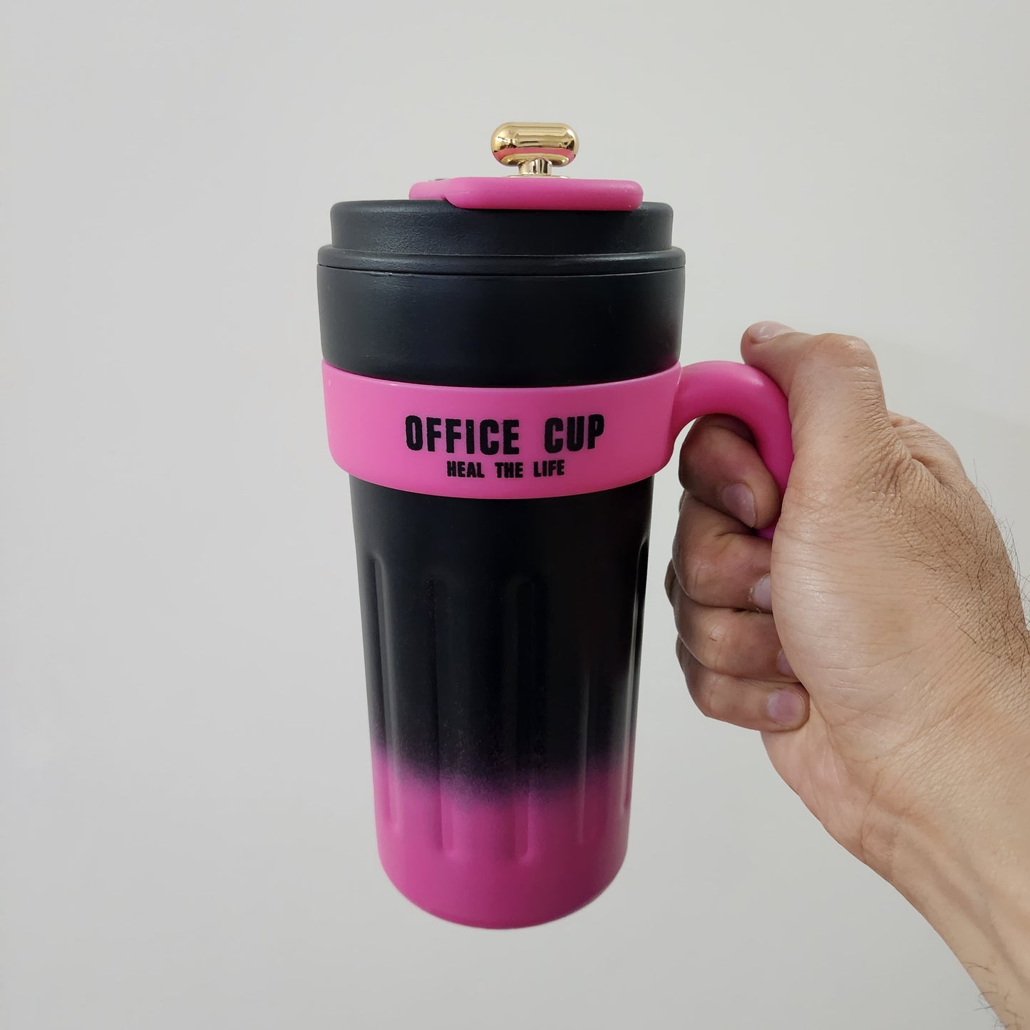 INSULATED COFFEE TEMPERATURE DISPLAY TUMBLER { STAINLESS STEEL , 650ml }