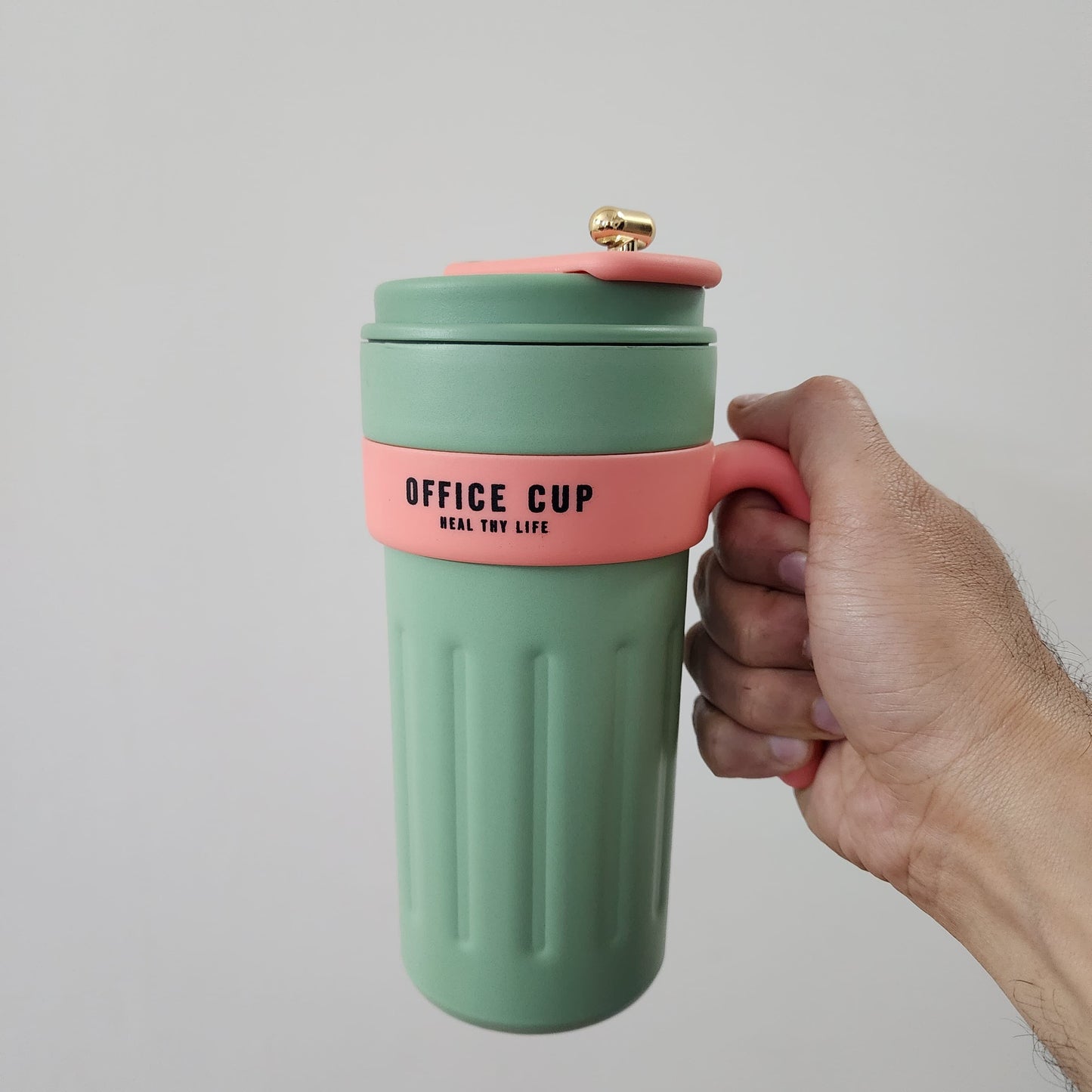 INSULATED COFFEE TEMPERATURE DISPLAY TUMBLER { STAINLESS STEEL , 650ml }