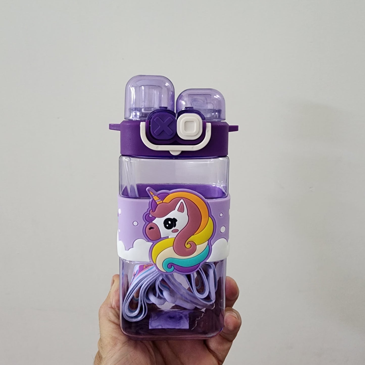 UNICORN THEME WATER BOTTLE WITH DUAL CAP { 500ml }