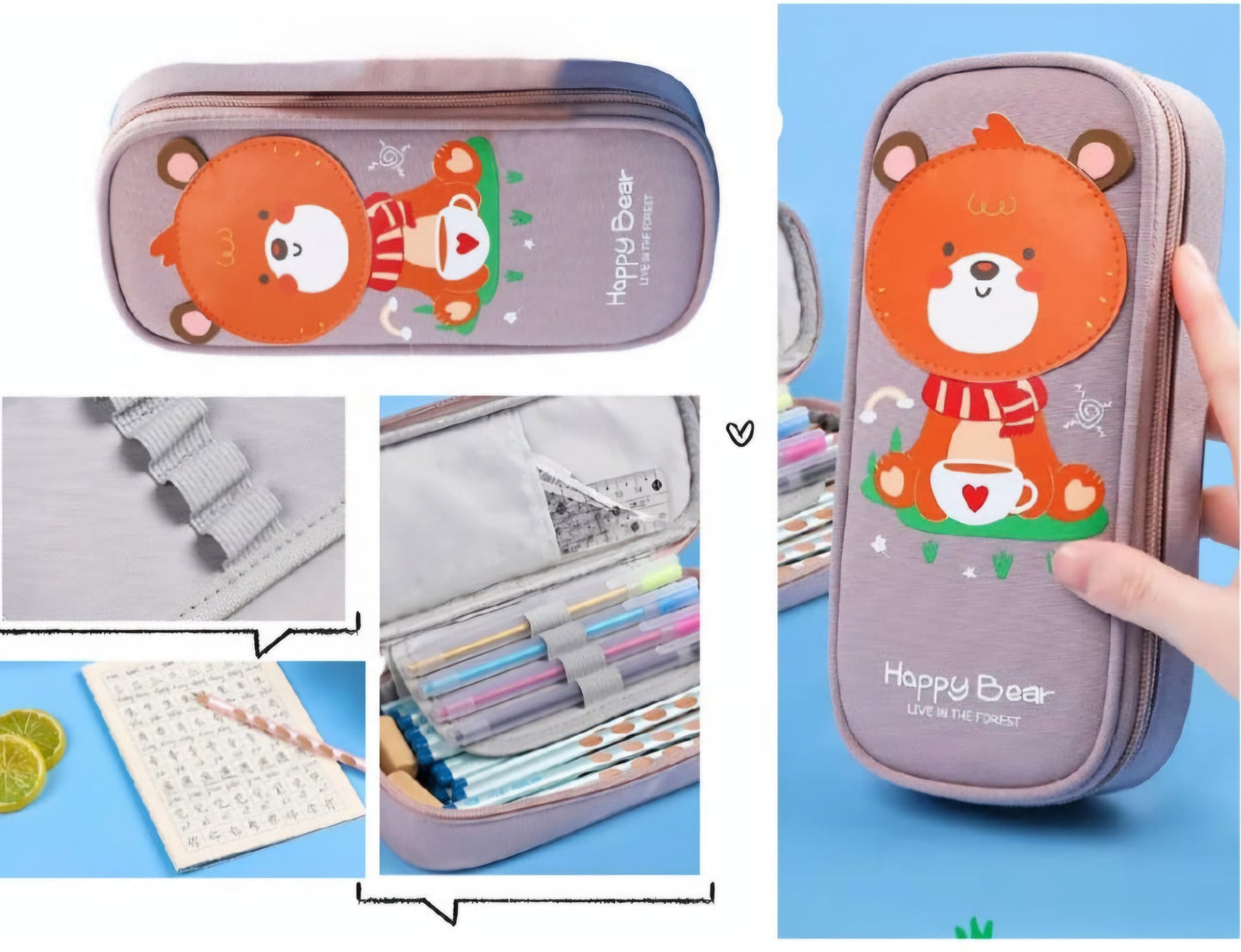 CUTE FABRIC PENCIL CASE