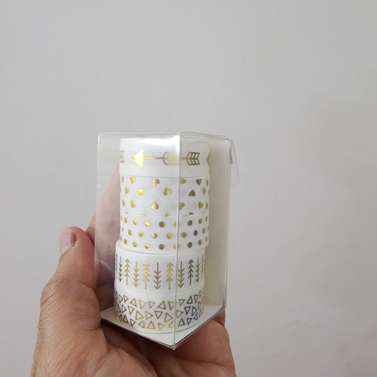 EMBOSSED GOLDEN WASHI TAPE { 1 PACK WITH 5 ROLLS }