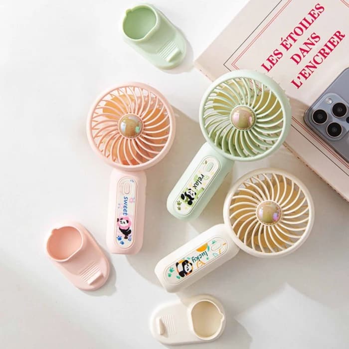 FANCY HANDHELD FANS WITH MOBILE STAND