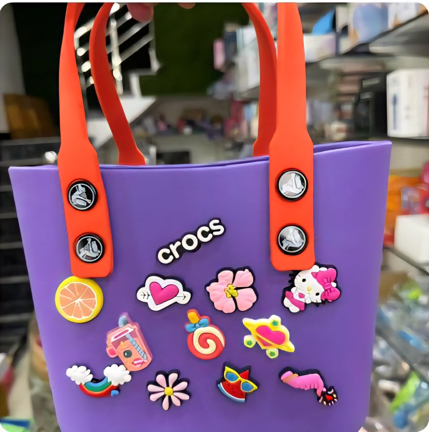 CROCS MEDIUM MULTI PURPOSE SILICON BAG WITH (CHARMS)