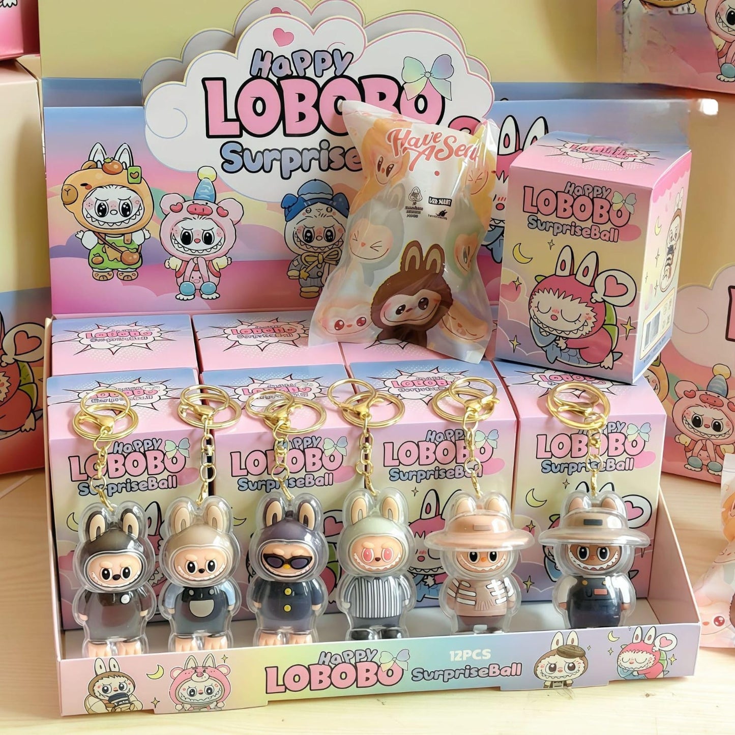 HAPPY LABOBO SURPRISE KEY CHAIN BALL