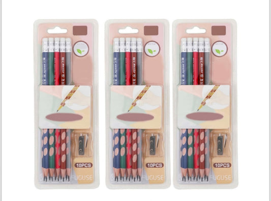 RETRO HOLE GROOVE PENCIL SET