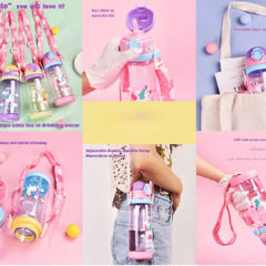 UNICORN DESIGN PLASTIC WATER BOTTLE { 300ml }