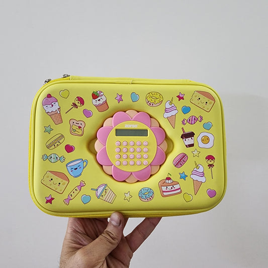 HARD CASE POUCH WITH CALCULATOR