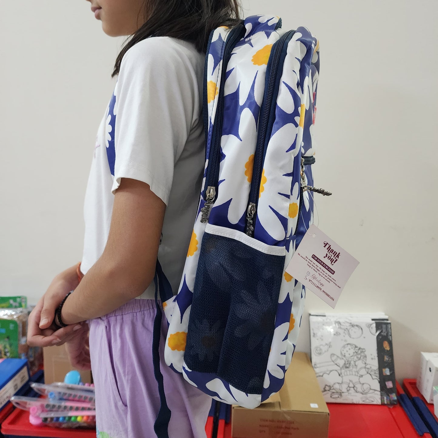 FLORAL PRINTED BACKPACK [ POLYESTER WATER PROOF ]