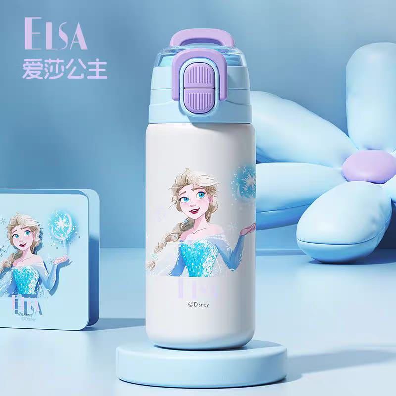 Disney Cartoon-Themed 316 StainSteel Water Bottles - Mickey Mouse, Elsa , Chibi Maruko & Lotso | Double Lid (Straw & Sip)