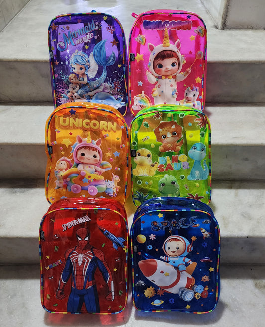 Jelly / Neon Colorfull Lightweight Backpack for Kids [ 12 X 8 X 4 ]