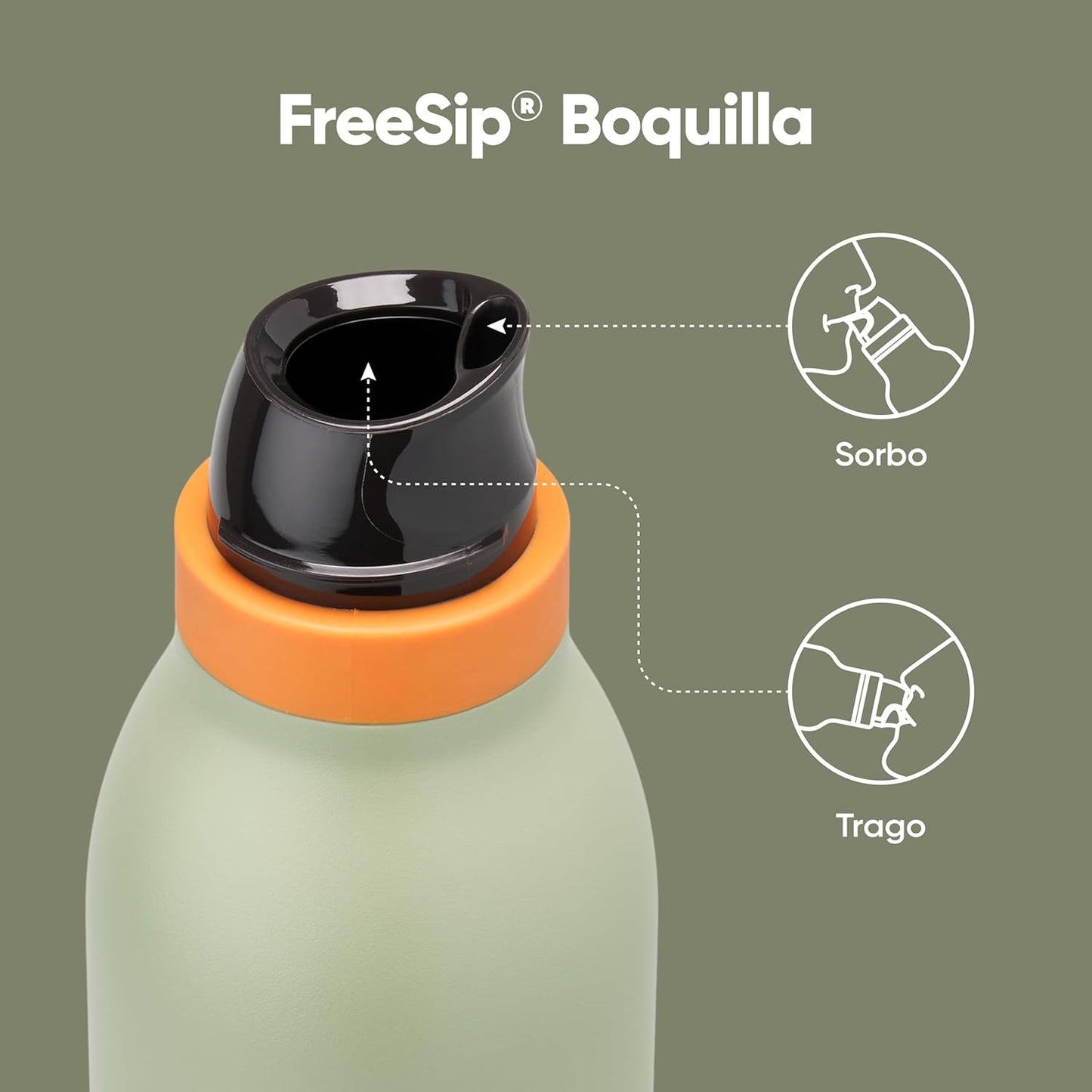 FreeSip Twist Insulated Stainless Steel Water Bottle with Straw for Sports and Travel, BPA-Free [24-oz , 800 ml]