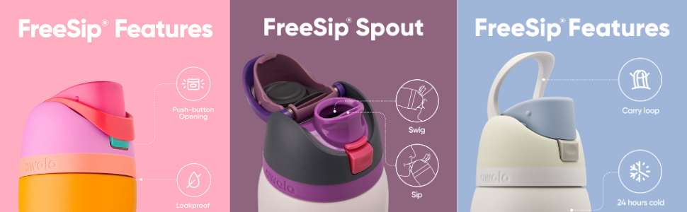 OWALA FREE SIP INSULATED [ SS , 24OZ , 710ml ] Water Bottle