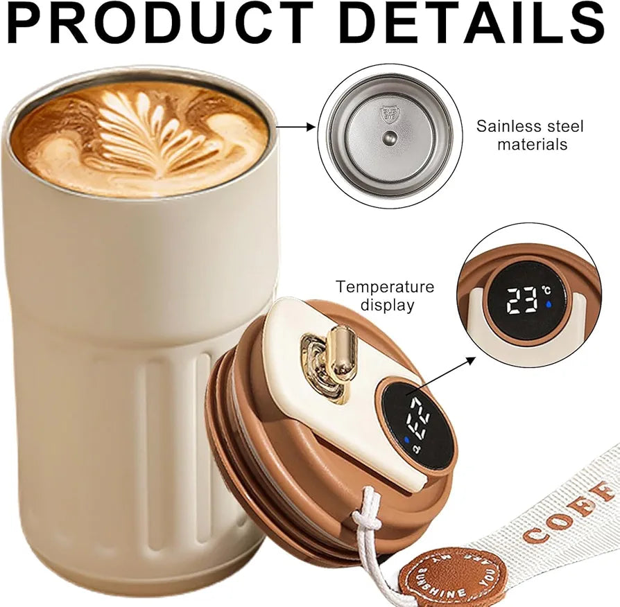 VACUUM COFFEE MUG STAINLESS STEEL [ 460ml ]