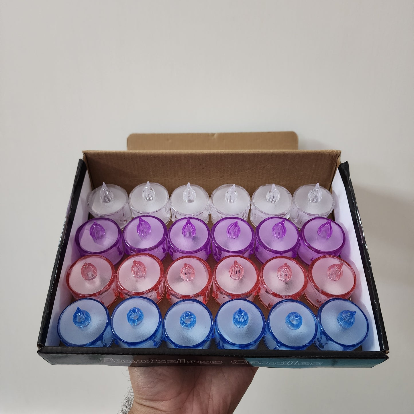 Smokeless Led Tealight Candles [ Multicolor , Pack of 6 pcs ]