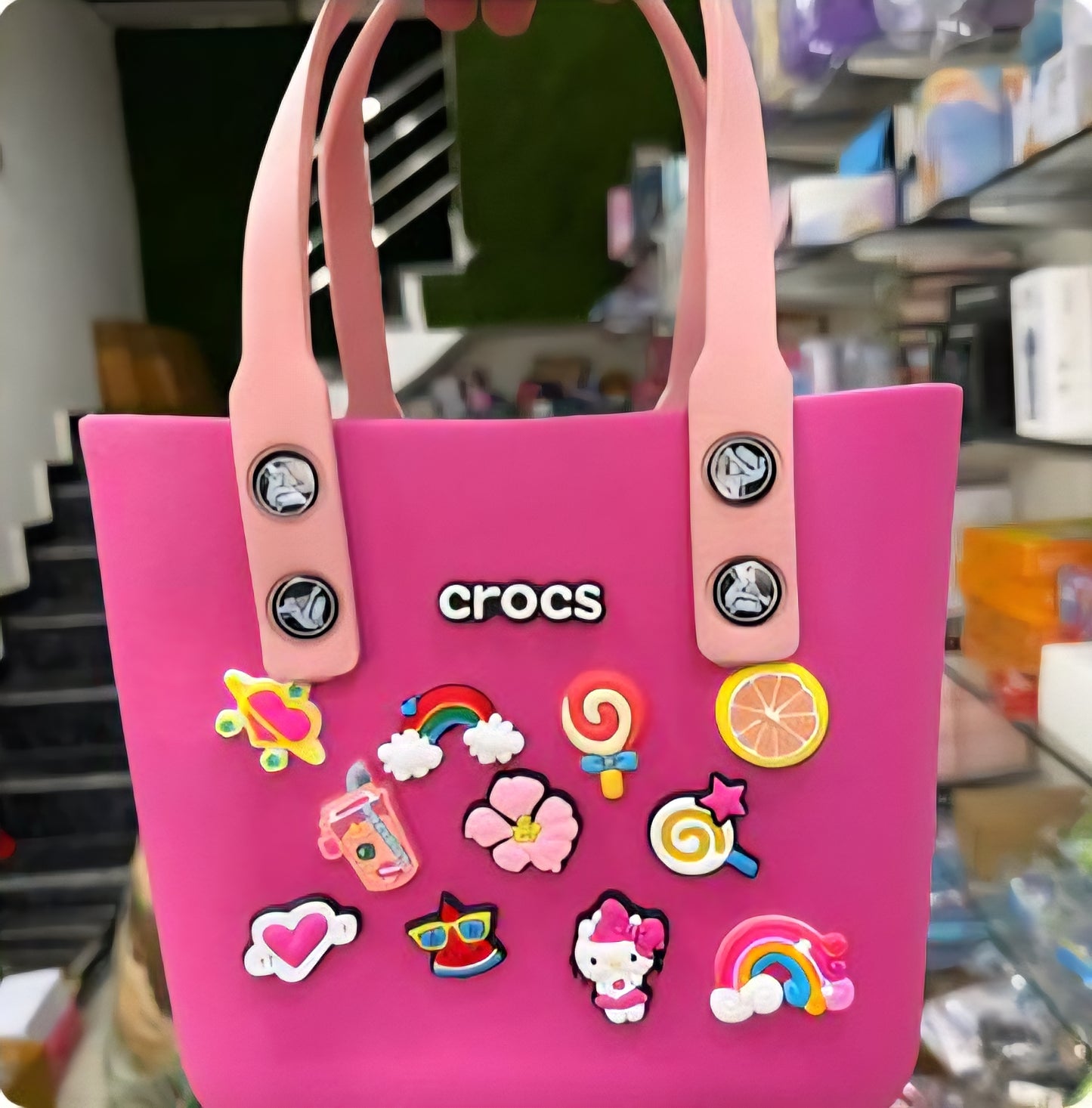 CROCS MEDIUM MULTI PURPOSE SILICON BAG WITH (CHARMS)