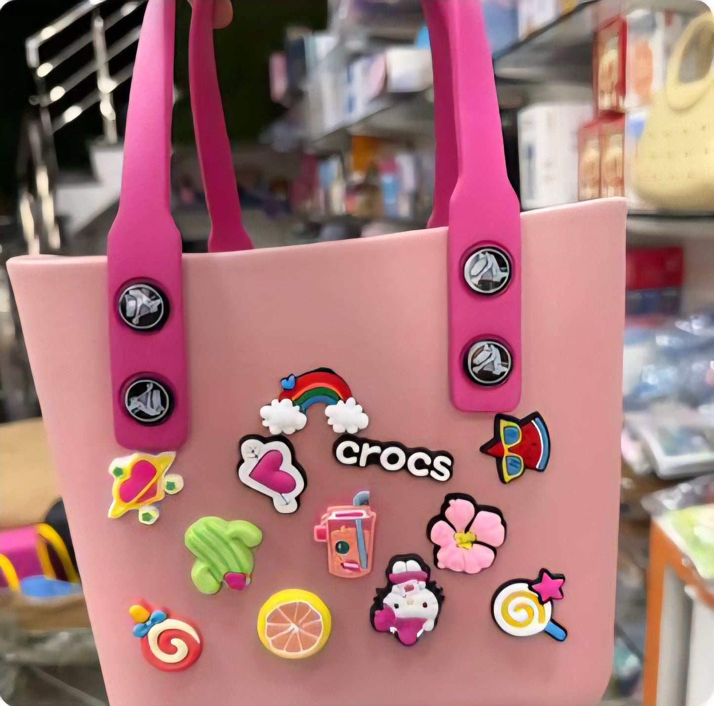 CROCS MEDIUM MULTI PURPOSE SILICON BAG WITH (CHARMS)
