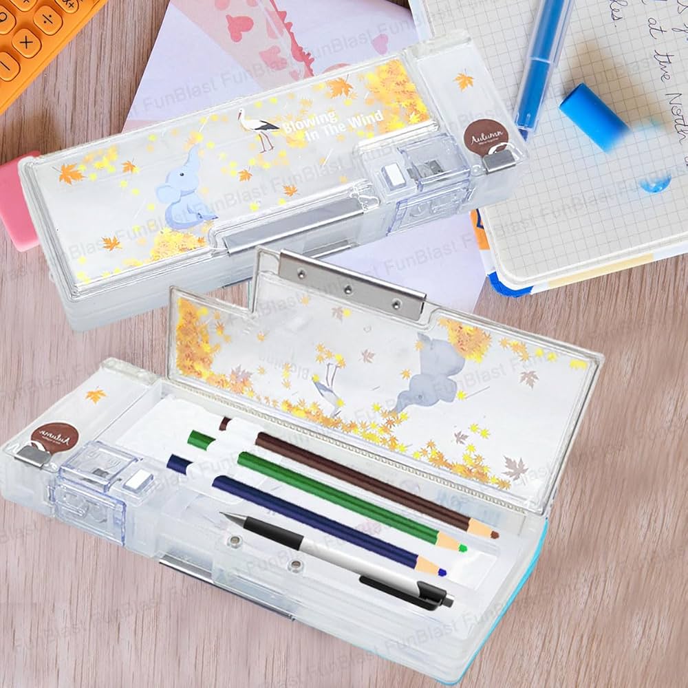 Magnetic Pencil Case with Sharpener - Pencil Box for Kids, Bear Theme Pencil Box for Kids, Pencil Box for Girls, Pencil Box for Girls Stylish, Stationary Items