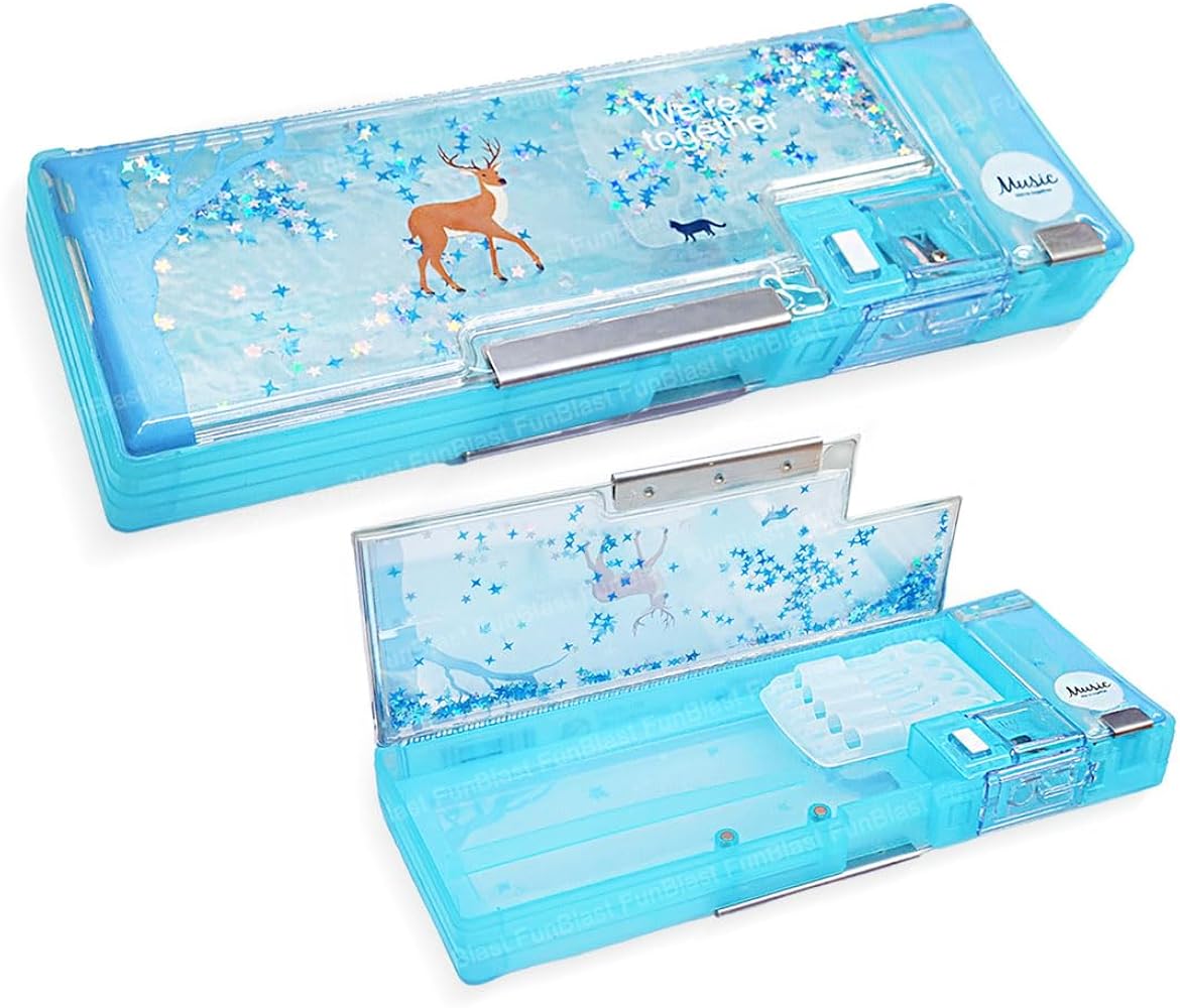 Magnetic Pencil Case with Sharpener - Pencil Box for Kids, Bear Theme Pencil Box for Kids, Pencil Box for Girls, Pencil Box for Girls Stylish, Stationary Items