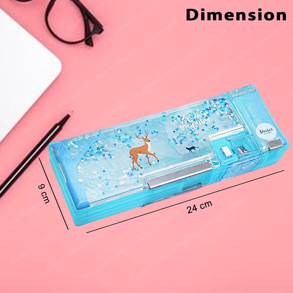 Magnetic Pencil Case with Sharpener - Pencil Box for Kids, Bear Theme Pencil Box for Kids, Pencil Box for Girls, Pencil Box for Girls Stylish, Stationary Items