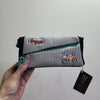 Double Zip Pencil Bag / Pouch with Embroidery Patch