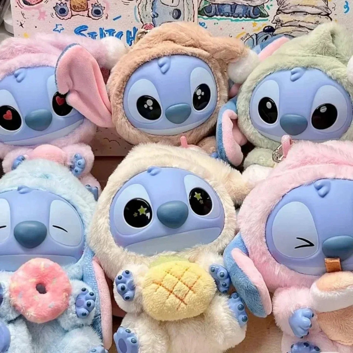 MINISO STITCH BLIND BOX [ Eat something before sleep ] Edition