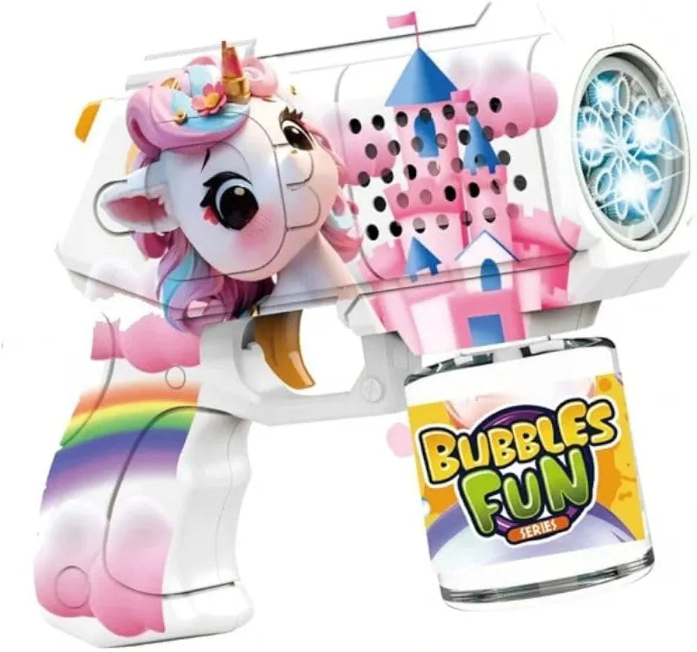 Automatic Bubble Machine for Kids, Bubble Gun with Light, Soap Blower for Kids, Indoor & Outdoor Toys.