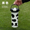 Portable insulated stainless steel Travel mug / Coffee mug with a handle / Dual mouth ,featuring various decorative patterns like cow print, flowers, and fruits [ 610 ml ]