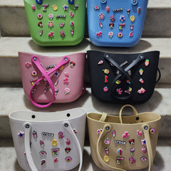 Crocs Large Multipurpose Silicon Bag with [Charms ]