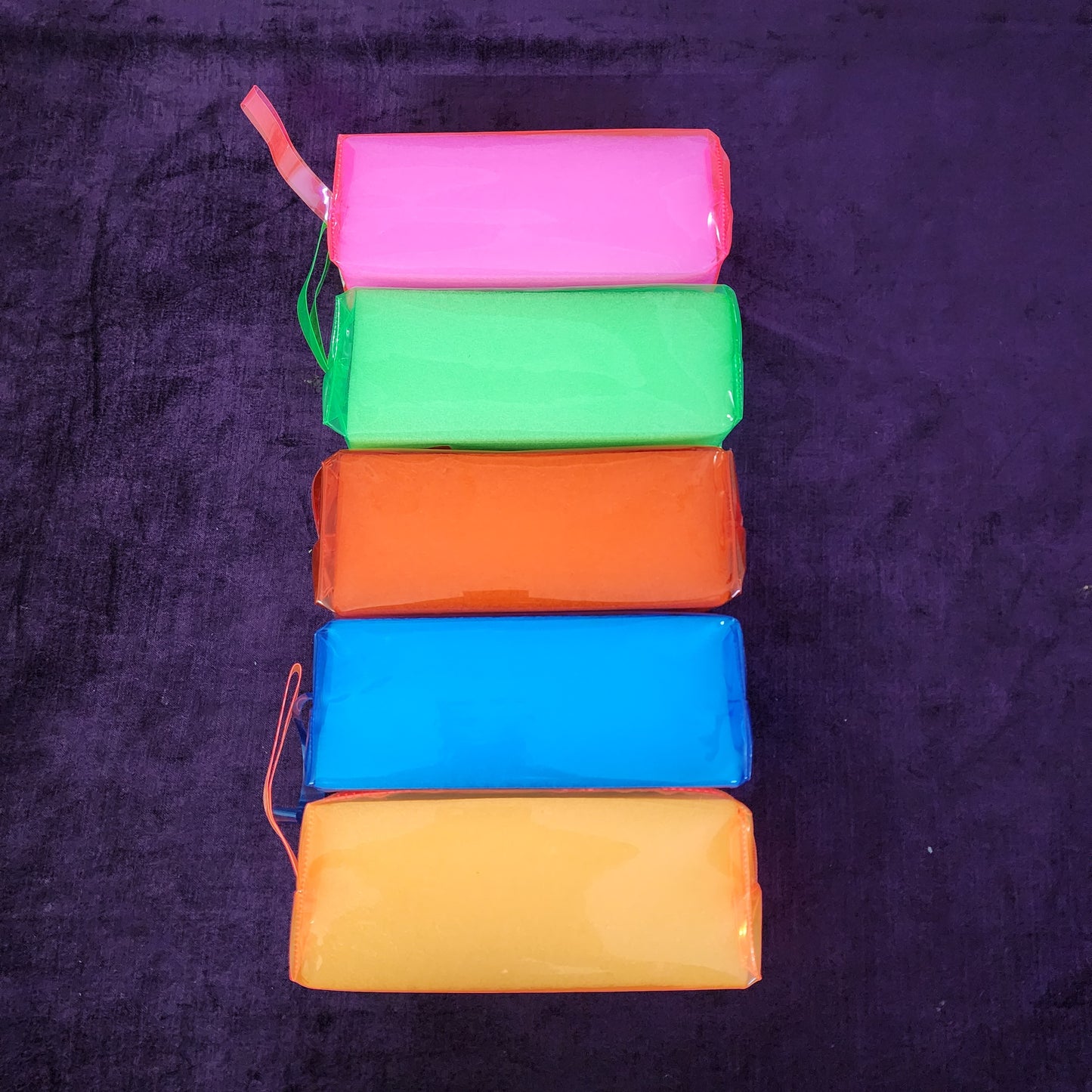 NeonTransparent Pencil Pouch, School Pencil Box with Zipper, Students Pencil case Large Capacity, Makeup Pouch, Stationery Bag for Students Girls Adults Office Transparen.